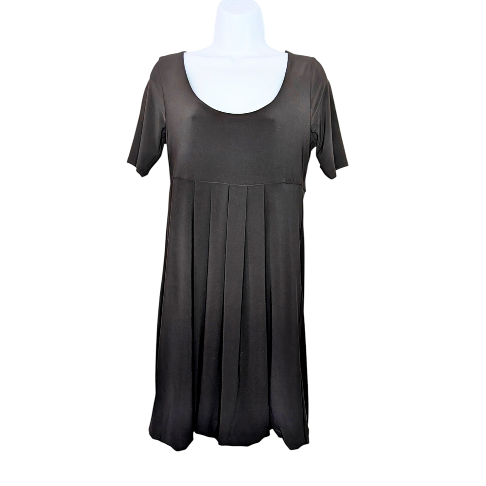 White House Black Market Pleated Black Midi Dress